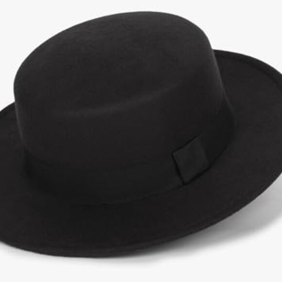 Wide Brim Felt Fedora Hat Classic Retro Elegant Style Unisex Flat Top main image 5